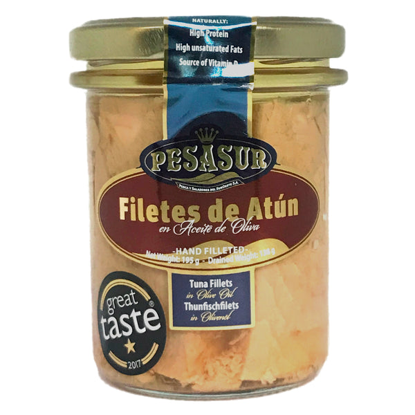 PESASUR GREAT TASTE TUNA FILLETS IN OLIVE OIL, 195g