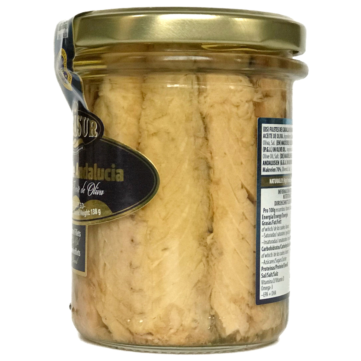 PESASUR MACKEREL FILLETS (CABALLA DE ANDALUCIA) IN OLIVE OIL, 195g